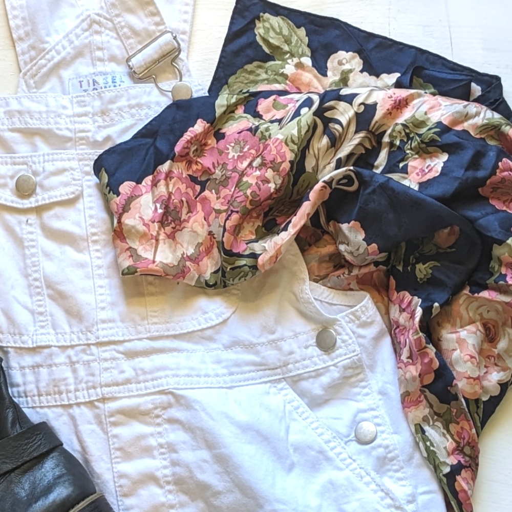 Silk floral headscarf